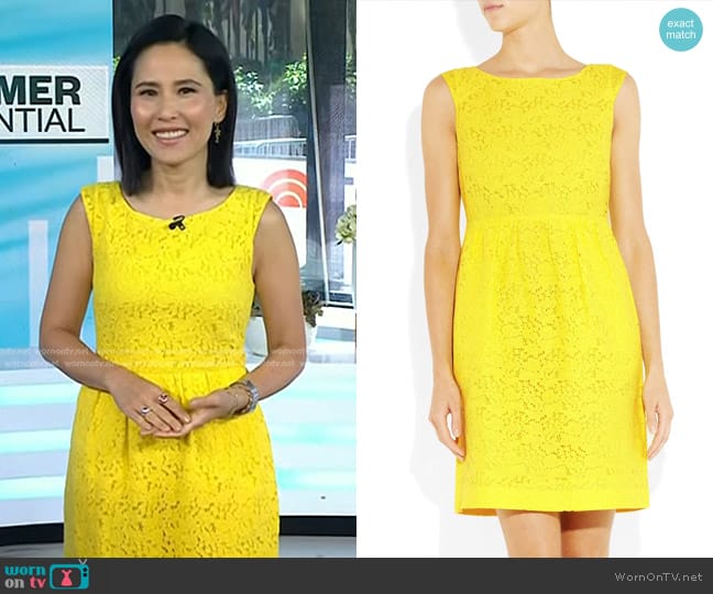 J. Crew Lucille Dress in Lace Bright Sun worn by Vicky Nguyen on Today