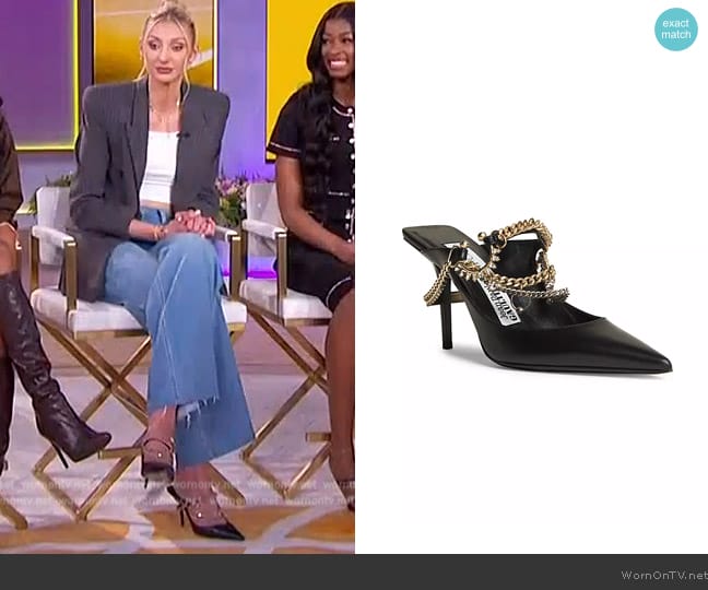 Jimmy Choo + Jean Paul Gaultier Bing 90 embellished leather mules worn by Cameron Brink on The Jennifer Hudson Show