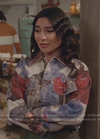 Jamie's printed denim jacket on All American