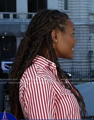 Janai’s pink striped shirt on Good Morning America