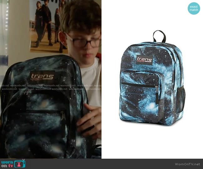 Trans by Jansport Supermax Multi Blue Cosmos Backpack worn by Christopher Diaz (Gavin McHugh) on 9-1-1