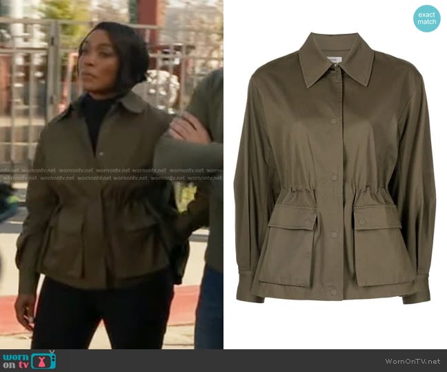 Jason Wu Pleated Cotton Shirt Jacket worn by Athena Grant (Angela Bassett) on 9-1-1