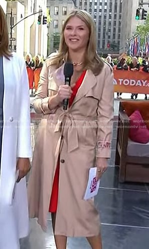 Jenna’s beige embroidered trench coat on Today