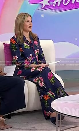 Jenna’s navy floral shirt and pants on Today