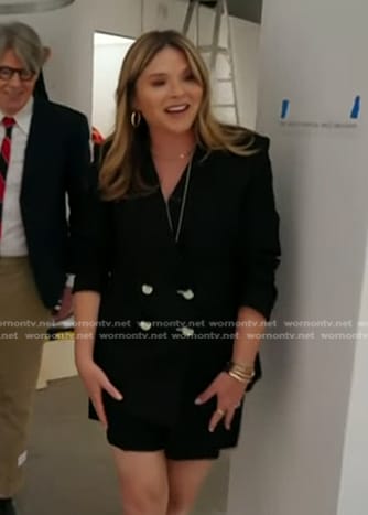 Jenna's black double breasted blazer and shorts on Today