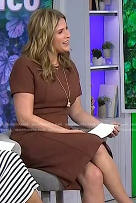 Jenna's brown short sleeve sheath dress on Today