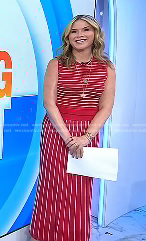 Jenna's red striped top and skirt on Today