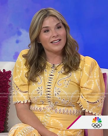 Jenna’s yellow cutout tie dye dress on Today