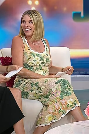 Jenna's beige floral crochet dress on Today