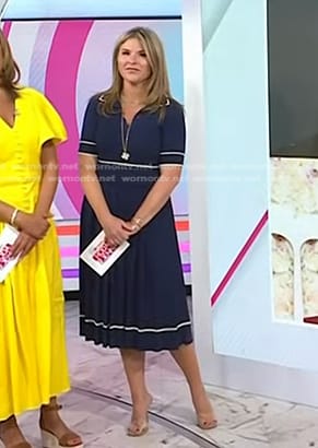 Jenna's navy contrast trim polo dress on Today