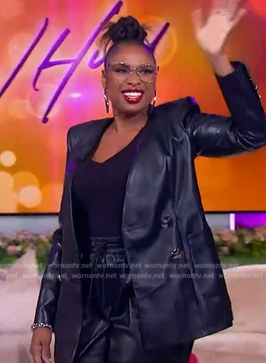 Jennifer's black double breasted blazer on The Jennifer Hudson Show