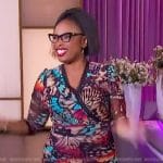 Jennifer’s butterfly print wrap dress on The Jennifer Hudson Show