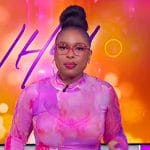 Jennifer’s pink tie dye mesh dress on The Jennifer Hudson Show