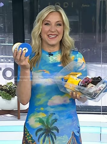 Jennifer Jolly's blue printed dress on Today