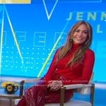 Jennifer Lopez's pink pvc pants on Good Morning America