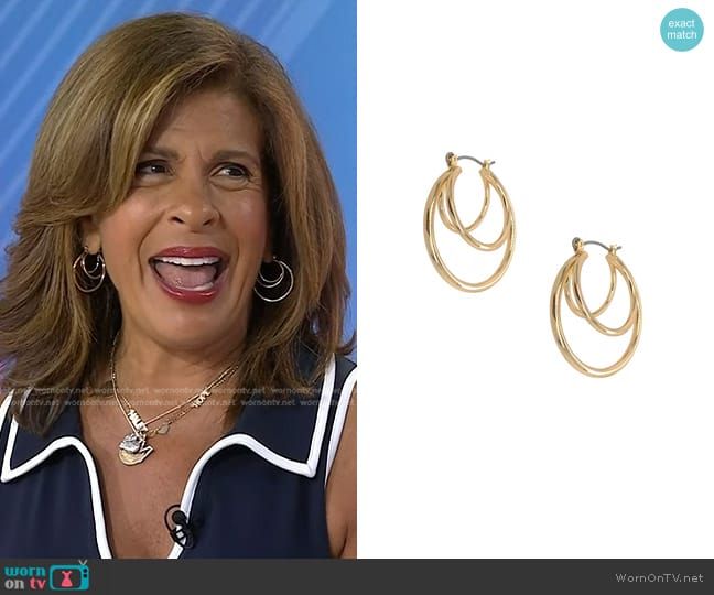 Jennifer Miller Triple Hoop Earrings worn by Hoda Kotb on Today