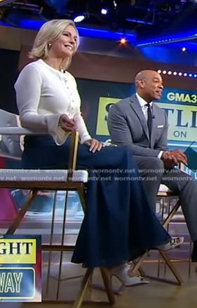 Jennifer's white buckle heel sandals on Good Morning America