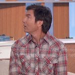 Jerry's grey and red plaid shirt on The Talk