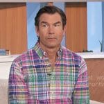 Jerry’s multicolor plaid shirt on The Talk