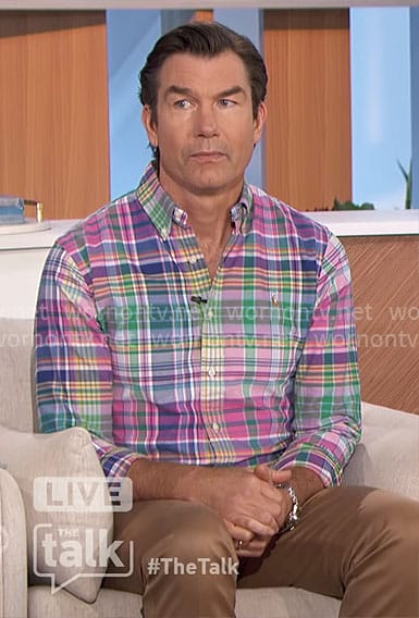 Jerry's multicolor plaid shirt on The Talk