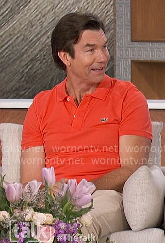 Jerry's orange polo shirt on The Talk