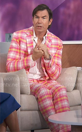 Jerry's pink plaid suit on The Talk