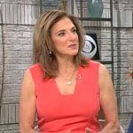 Jill Schlesinger’s coral v-neck dress on CBS Mornings