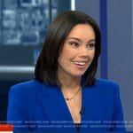 Jo Ling Kent’s blue double breasted blazer on CBS Evening News