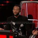 John Legend’s black floral blazer on The Voice