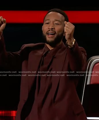 John Legend's burgundy shirt and suit on The Voice