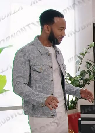 John Legend's print denim jacket on The Voice