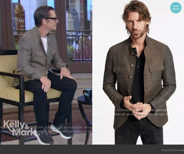 John Varvatos Englemore Jacket worn by Harry Hamlin' on Live with Kelly and Mark