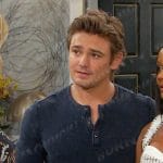 Johnny’s blue long sleeve henley shirt on Days of our Lives