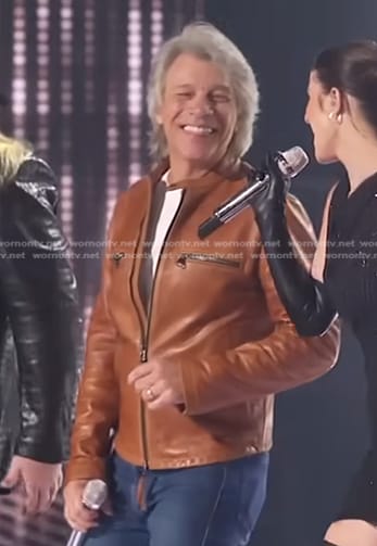 Jon Bon Jovi’s brown leather jacket on American Idol