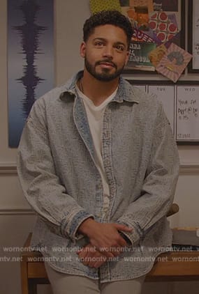 Jordan's denim oversized shirt on All American