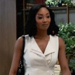 Jordan’s white sleeveless zip up top on General Hospital