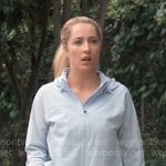 Josslyn’s blue jacket and bike shorts on General Hospital