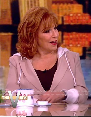 Joy's khaki hooded blazer on The View