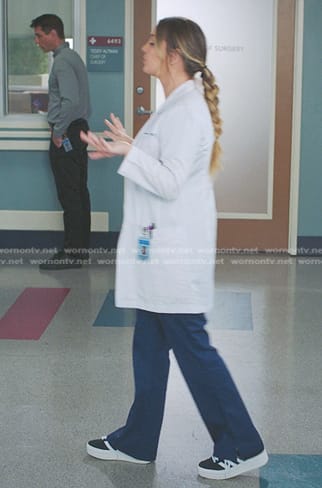 Jo’s black platform striped sneakers on Greys Anatomy