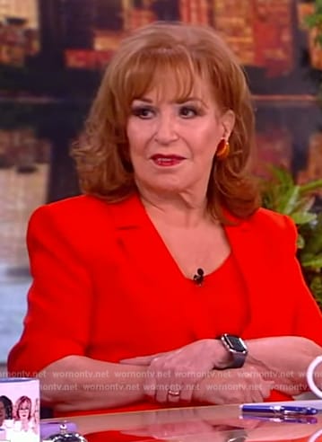 Joy’s red short sleeve blazer on The View