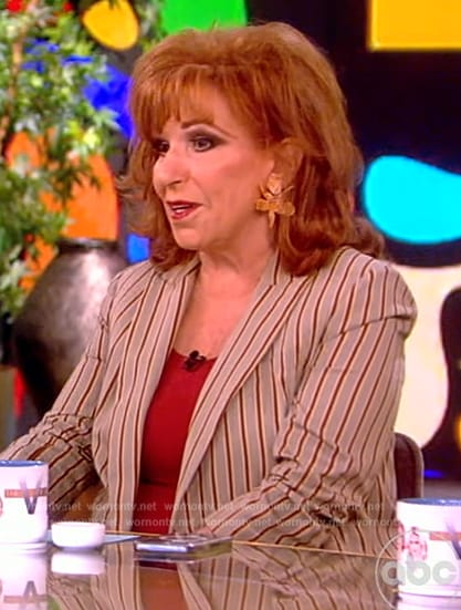 Joy’s khaki striped blazer on The View