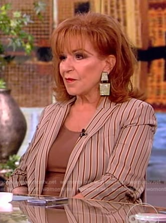 Joy’s khaki striped blazer on The View