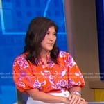 Juju’s orange floral blouse on Good Morning America