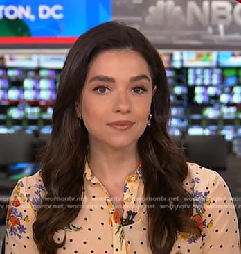 Julie Tsirkin's beige floral polka dot blouse on Today