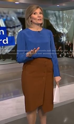 Kate's brown wrap skirt on NBC News Daily