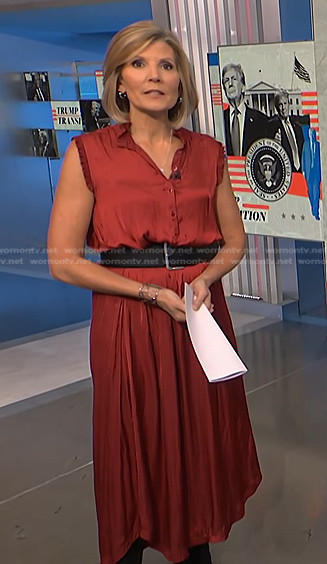 Kate's red ruffle neck dress on NBC News Daily