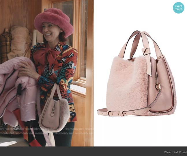 Kate Spade Knott Faux Fur Medium Crossbody Tote Bag worn by Elsbeth Tascioni (Carrie Preston) on Elsbeth