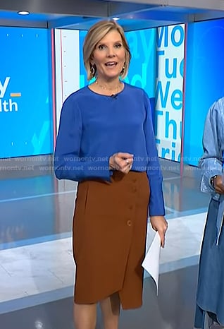 Kate's brown wrap skirt on NBC News Daily