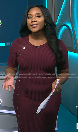 Kay’s burgundy ribbed dress on NBC News Daily