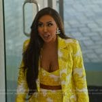 Kayla’s yellow floral print blazer and skirt on Selling the OC